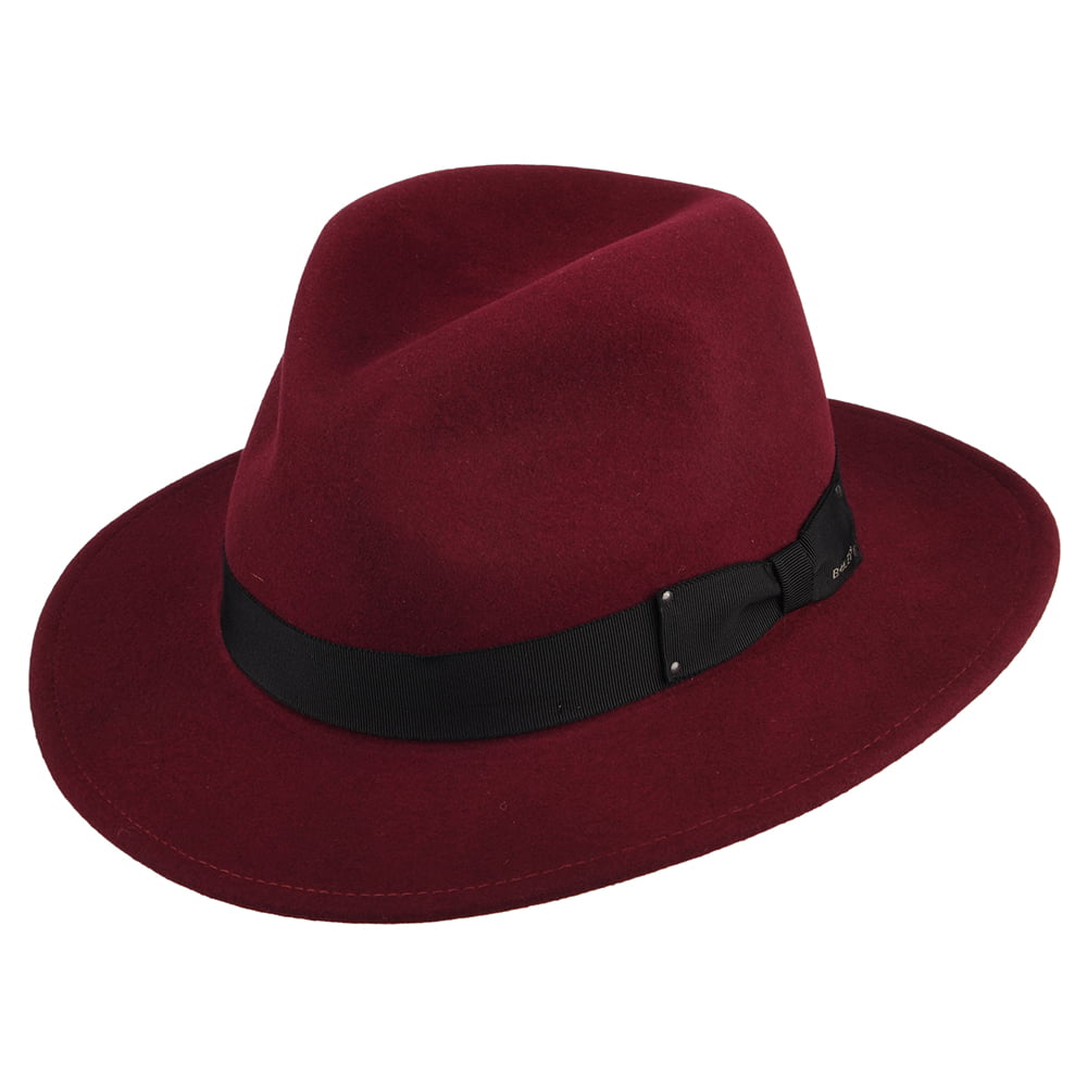 Chapeau Fedora en Laine Feutrée Déformable Hydrofuge Curtis vin BAILEY