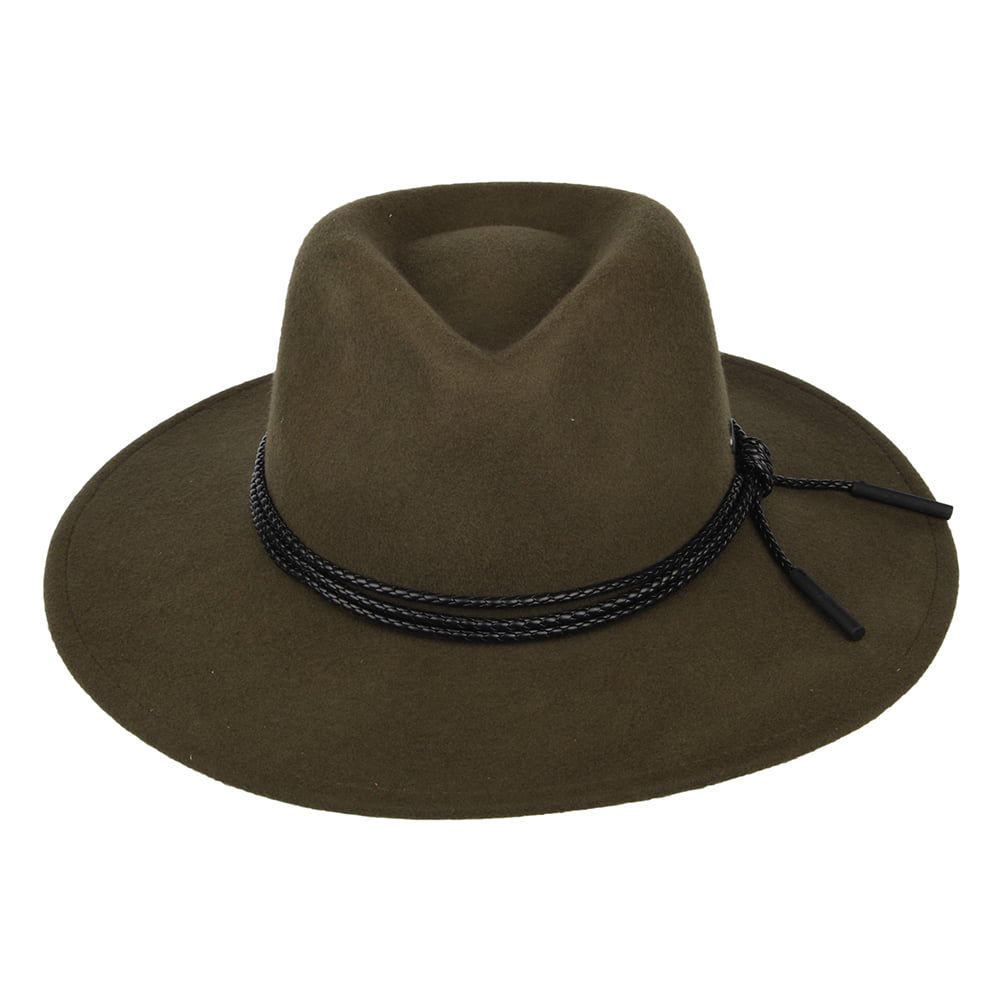 Chapeau Australien en Laine Feutrée Piston olive BAILEY