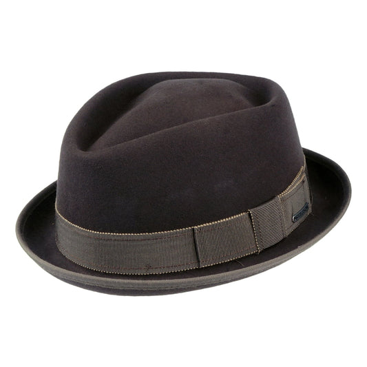 Chapeau Pork Pie Diamond Crown en Laine et Cachemire marron STETSON