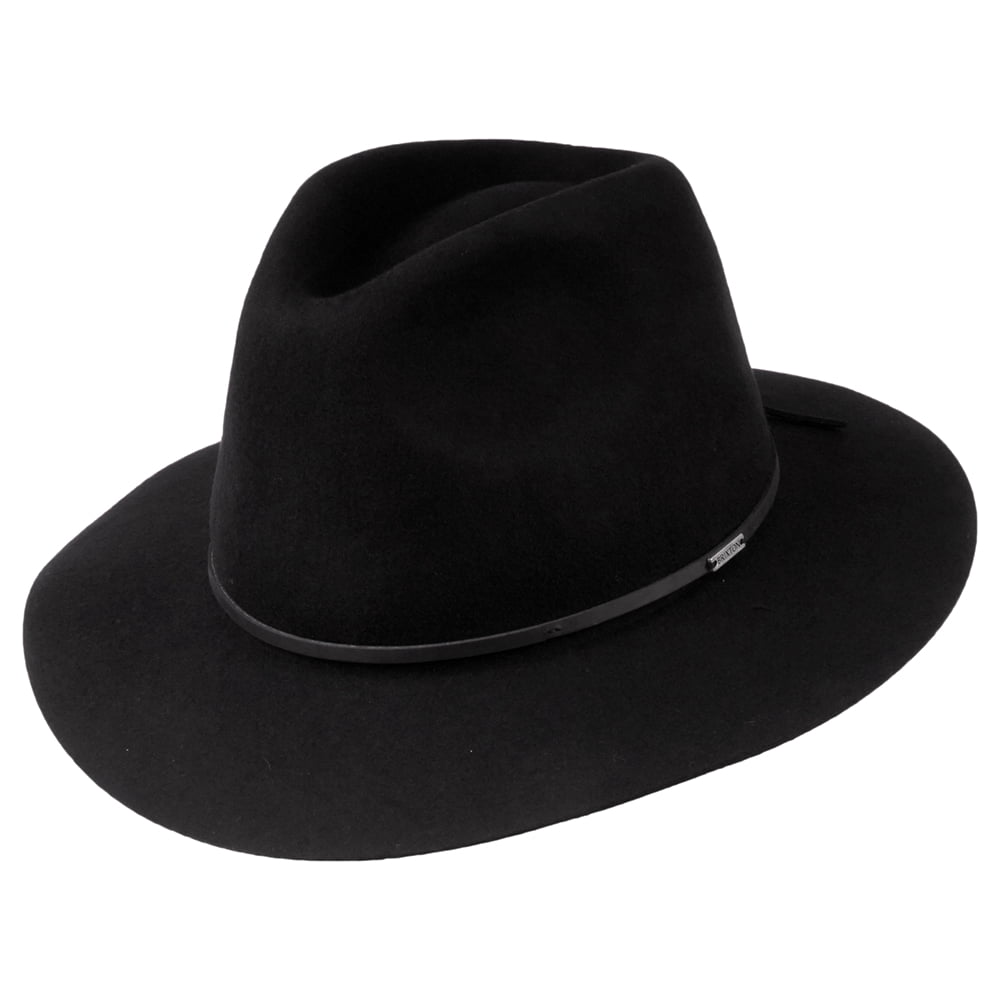 Chapeau Fedora en Laine Feutrée Wesley noir BRIXTON