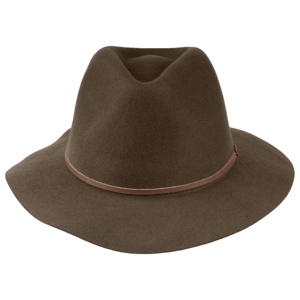 Chapeau Fedora en Laine Feutrée Pliable Wesley café BRIXTON