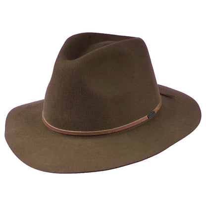 Chapeau Fedora en Laine Feutrée Pliable Wesley café BRIXTON