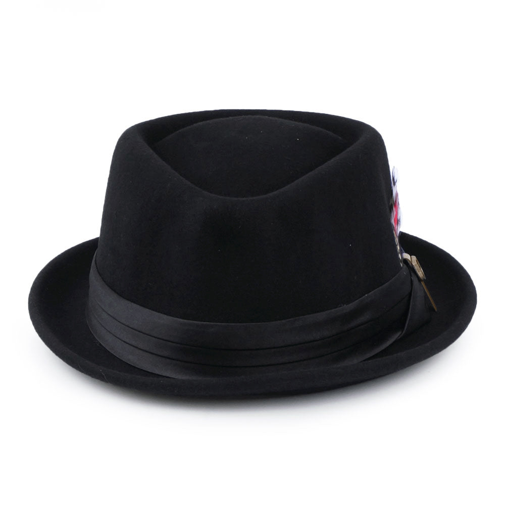 Chapeau Pork Pie en Laine Feutrée Stout noir BRIXTON