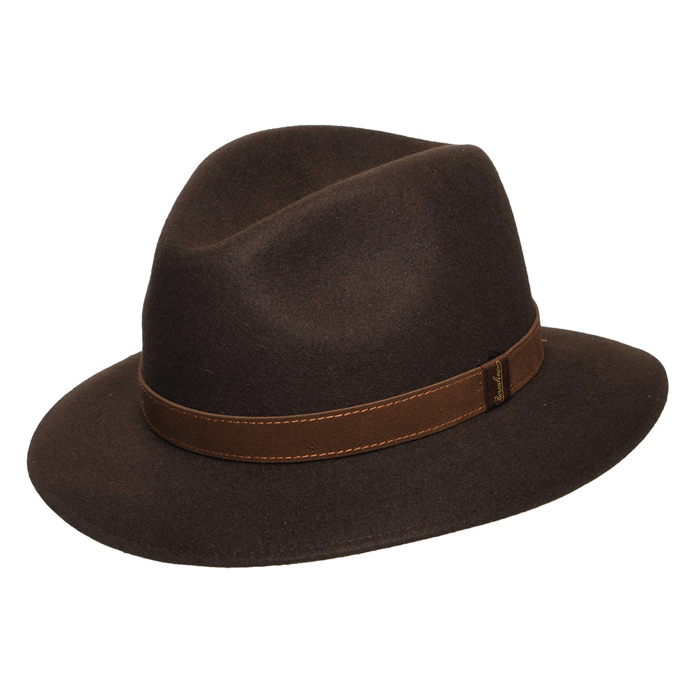Chapeau Fedora Safari Déformable en Fourrure Feutrée marron BORSALINO