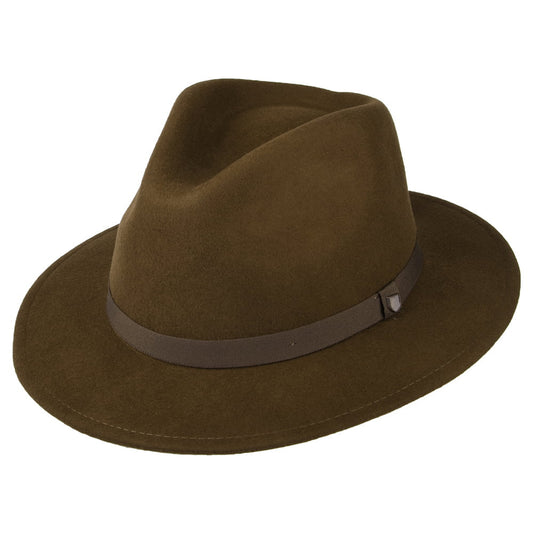 Chapeau Fedora en Laine Feutrée Pliable Messer marron BRIXTON