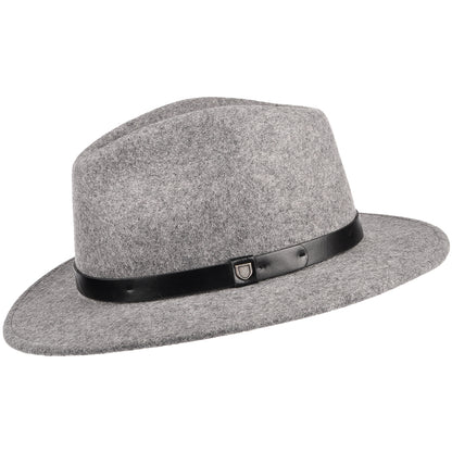 Chapeau Fedora en Laine Feutrée Messer gris chiné BRIXTON