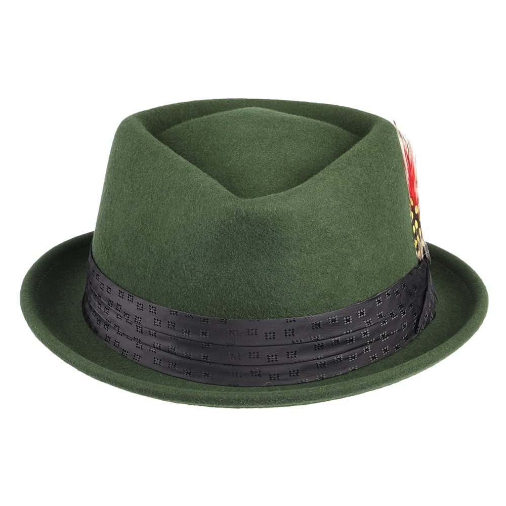 Chapeau Pork Pie en Laine Feutrée Stout mousse BRIXTON