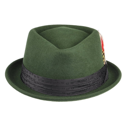 Chapeau Pork Pie en Laine Feutrée Stout mousse BRIXTON