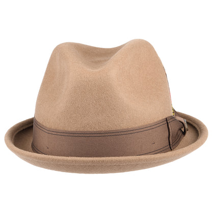 Chapeau Trilby en Laine Feutrée Gain khaki BRIXTON