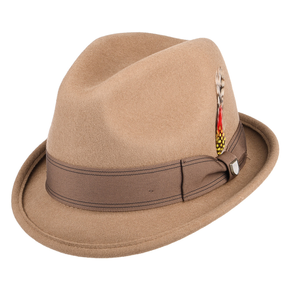Chapeau Trilby en Laine Feutrée Gain khaki BRIXTON