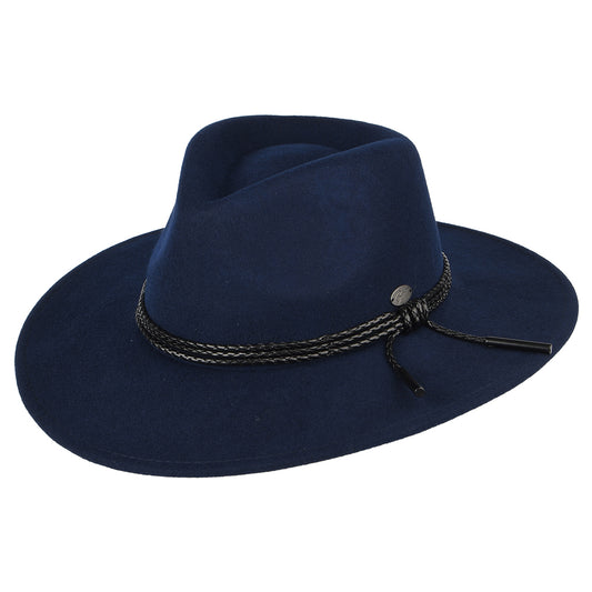 Chapeau Australien en Laine Feutrée Piston bleu marine BAILEY