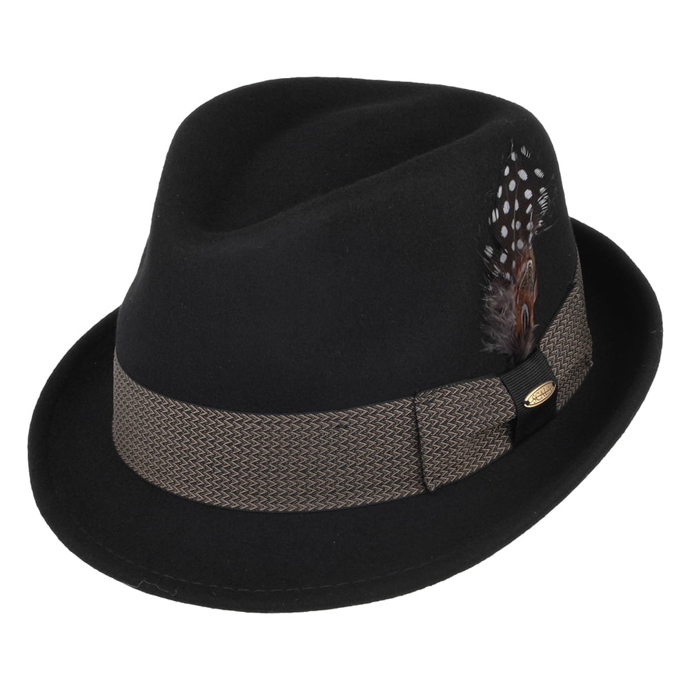 Chapeau Trilby en Laine Feutrée Déformable Rexburg noir SCALA
