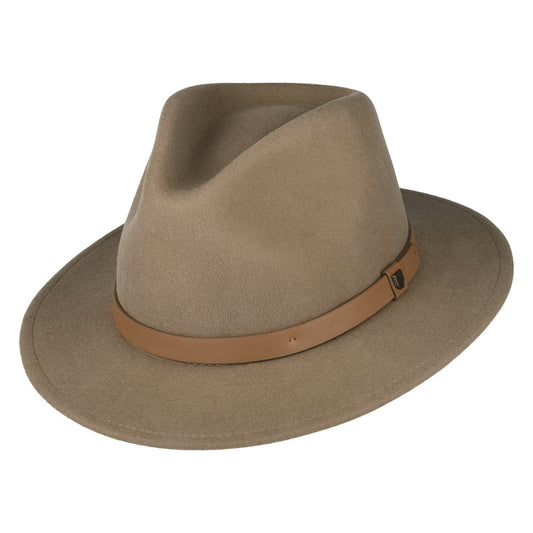 Chapeau Fedora en Laine Feutrée Messer sable du désert BRIXTON