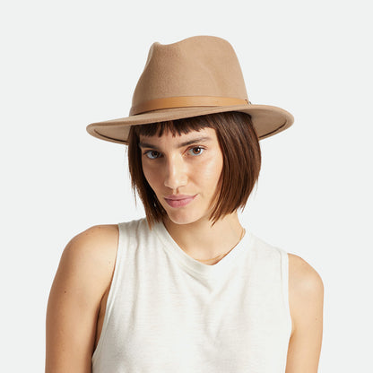 Chapeau Fedora en Laine Feutrée Messer sable du désert BRIXTON