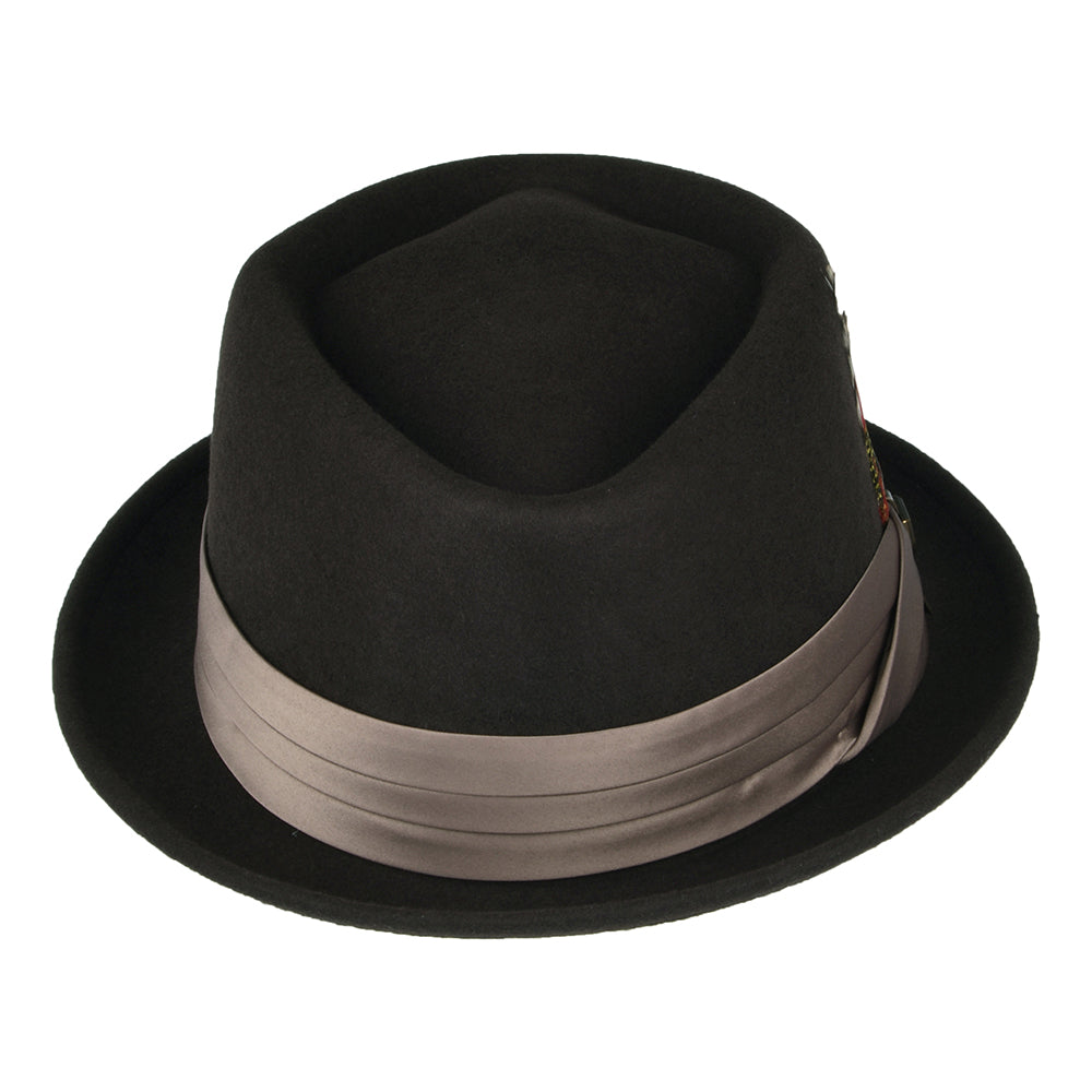 Chapeau Pork Pie en Laine Feutrée Stout marron BRIXTON