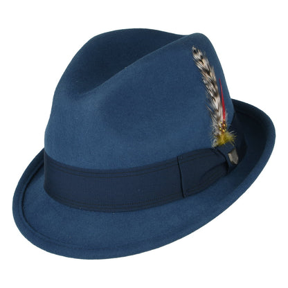 Chapeau Trilby en Laine Feutrée Gain bleu BRIXTON