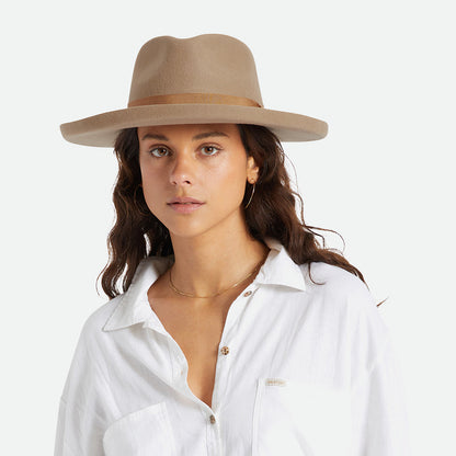 Chapeau Fedora en Laine Feutrée Capsule sable BRIXTON