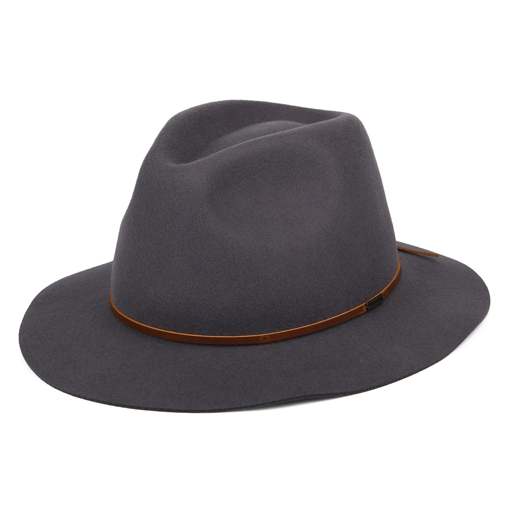 Chapeau Fedora en Laine Feutrée Wesley gris BRIXTON