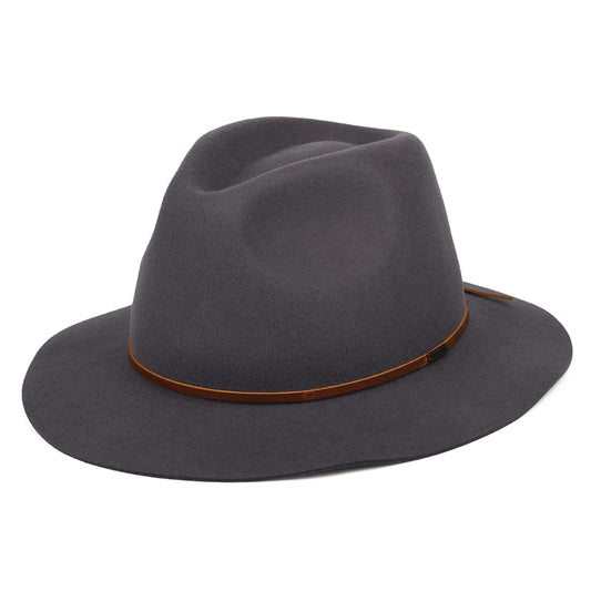 Chapeau Fedora en Laine Feutrée Wesley gris BRIXTON