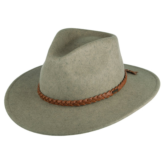 Chapeau Fedora en Laine Feutrée Messer Western naturel chiné BRIXTON
