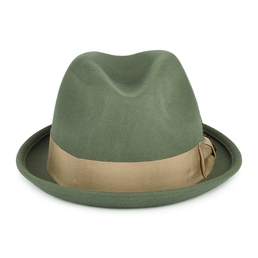 Chapeau Trilby en Laine Feutrée Gain olive BRIXTON