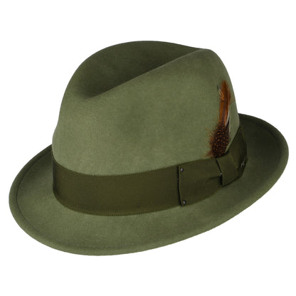 Chapeau Trilby en Laine Feutrée Déformable Hydrofuge Tino olive BAILEY