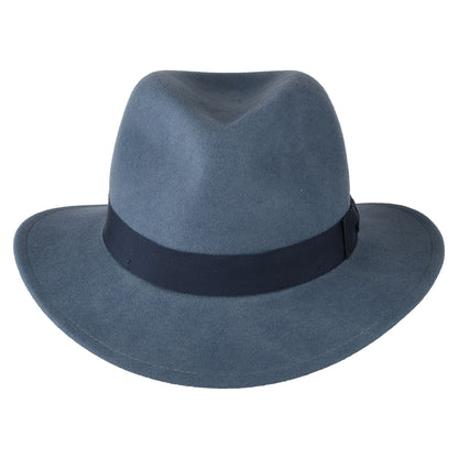 Chapeau Fedora en Laine Feutrée Déformable Hydrofuge Curtis bleu BAILEY