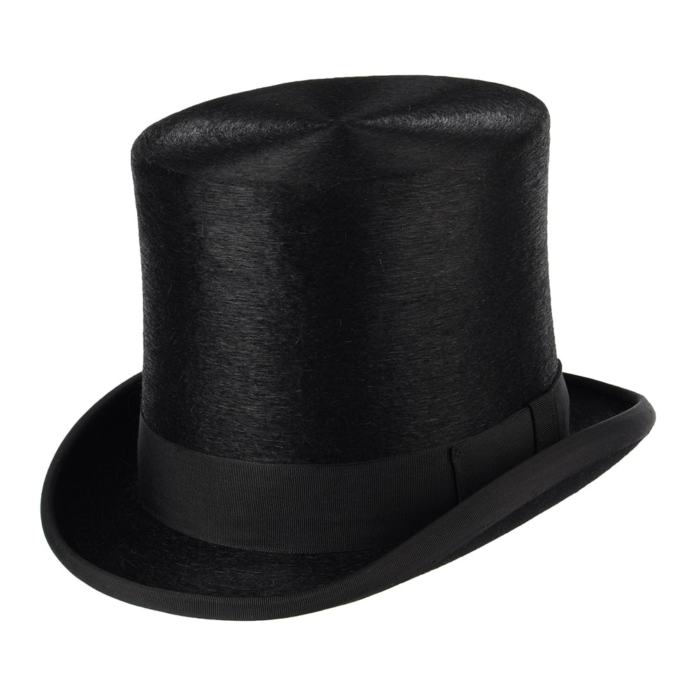 Chapeau Haut de Forme à Calotte Haute en Fourrure Feutrée noir CHRISTYS
