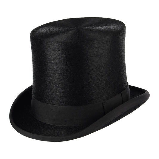 Chapeau Haut de Forme à Calotte Haute en Fourrure Feutrée noir CHRISTYS