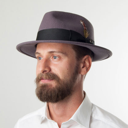 Chapeau Fedora en Laine Feutrée Déformable C-Crown gris JAXON & JAMES