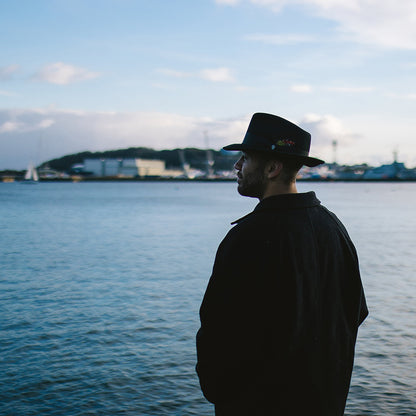Chapeau Fedora en Laine Feutrée Déformable C-Crown noir JAXON & JAMES