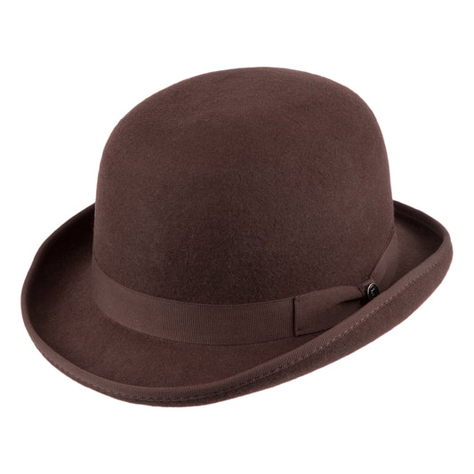 Chapeau Melon Anglais en Laine Feutrée marron JAXON & JAMES