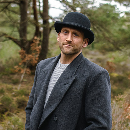 Chapeau Melon Anglais en Laine Feutrée noir JAXON & JAMES