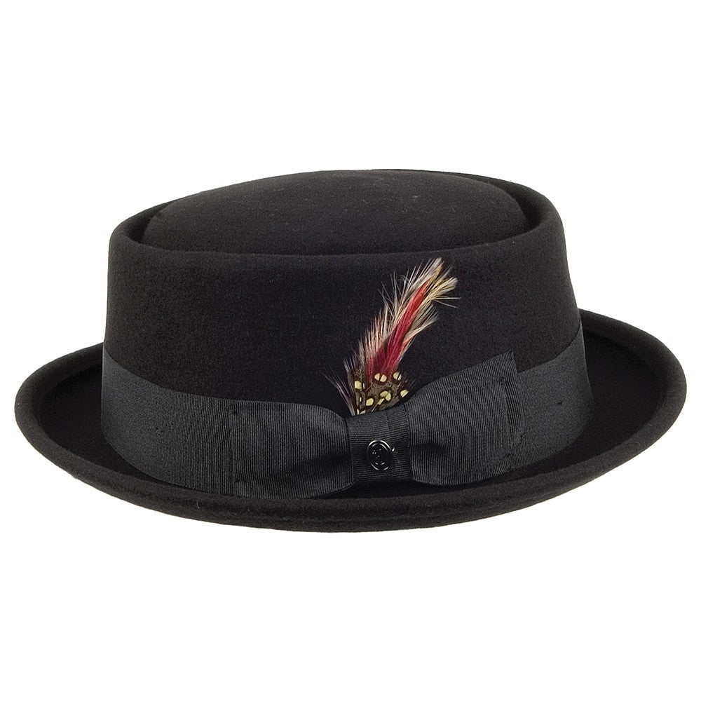 Chapeau Pork Pie en Laine noir JAXON & JAMES