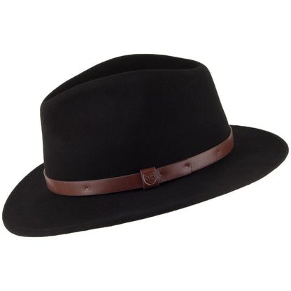 Chapeau Fedora Messer noir à Bandeau marron BRIXTON