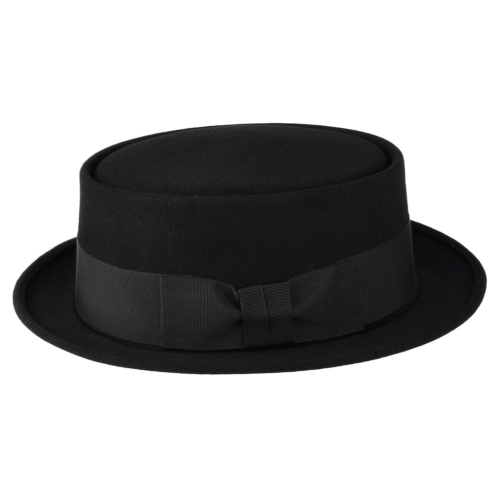 Chapeau Pork Pie en Fourrure Feutrée Monk noir CHRISTYS