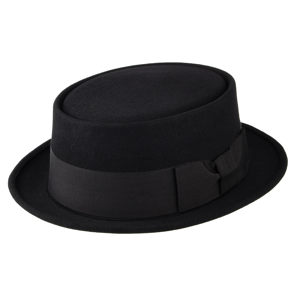 Chapeau Pork Pie en Fourrure Feutrée Monk noir CHRISTYS
