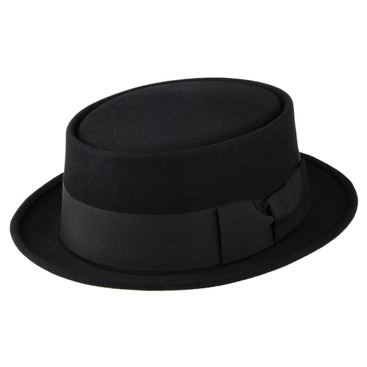 Chapeau Pork Pie en Fourrure Feutrée Monk noir CHRISTYS