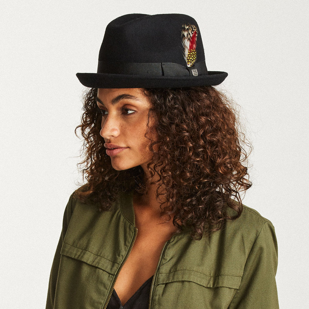 Chapeau Trilby Gain noir BRIXTON