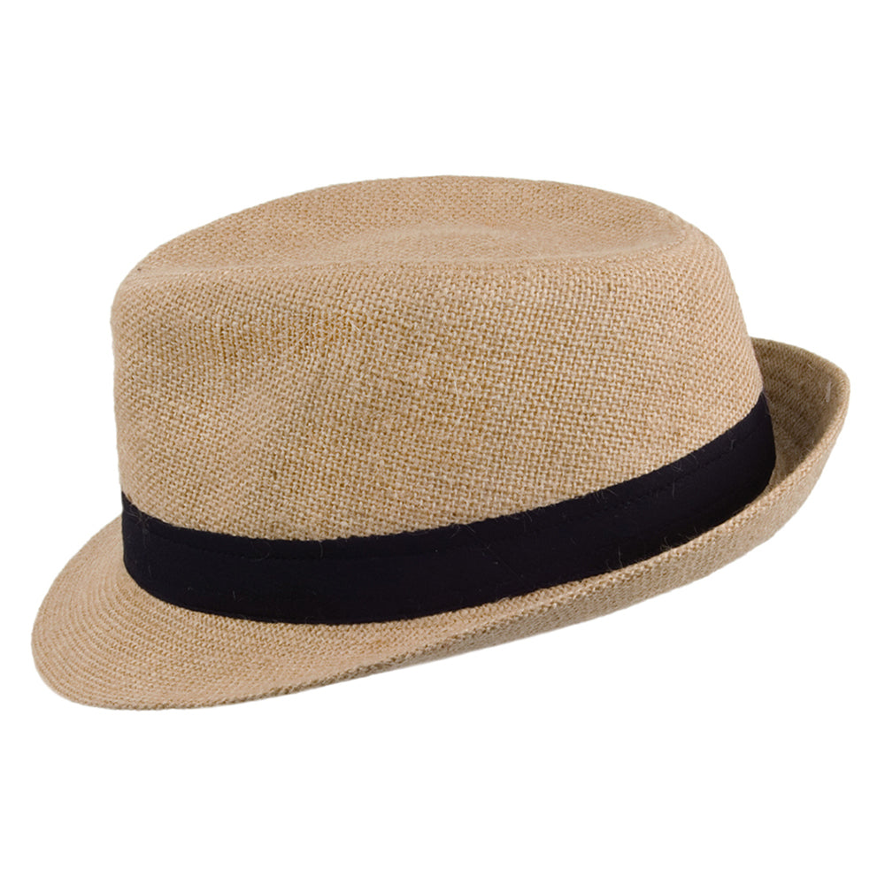 Chapeau Trilby en Jute beige sable JAXON & JAMES