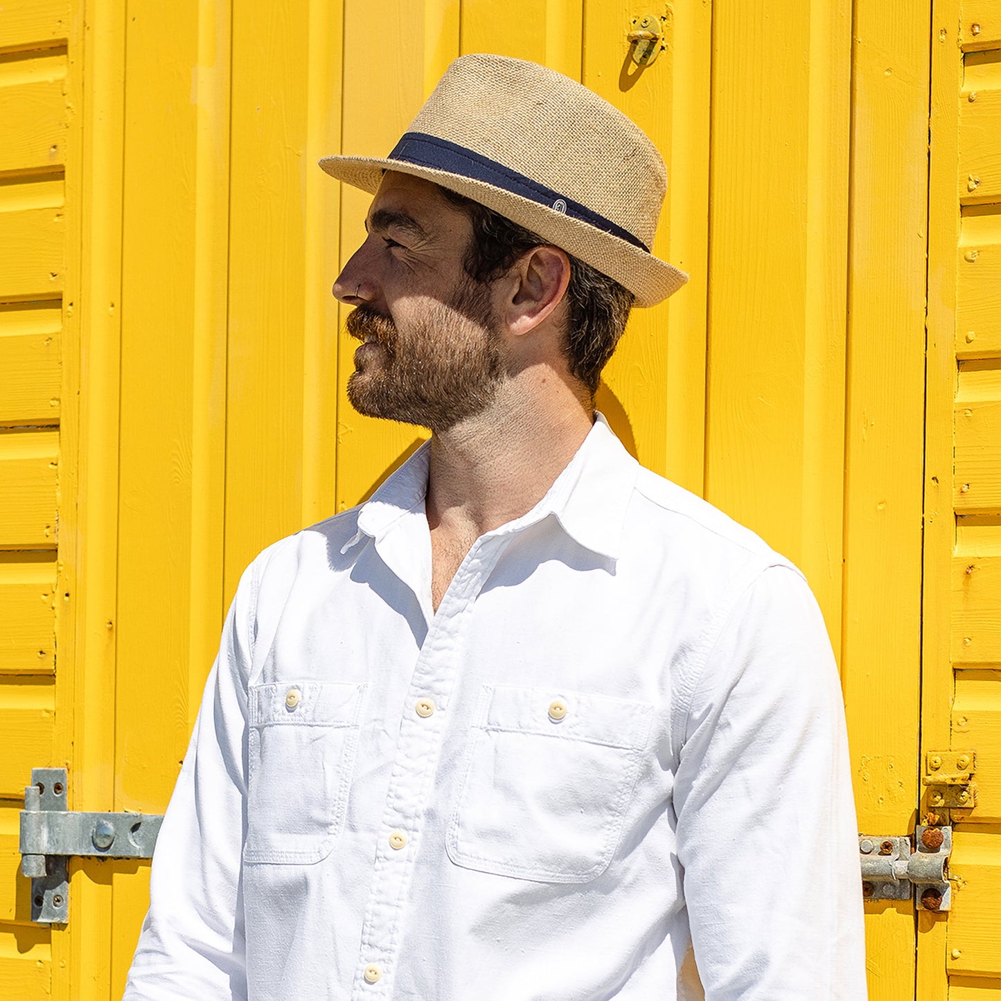 Chapeau Trilby en Jute beige sable JAXON & JAMES