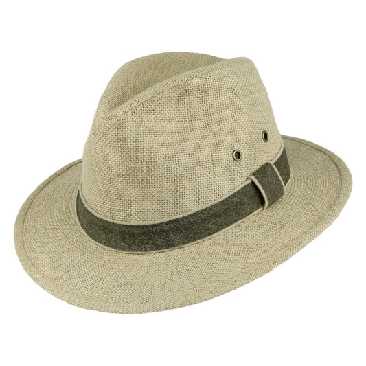 Chapeau Safari en Jute beige DORFMAN PACIFIC