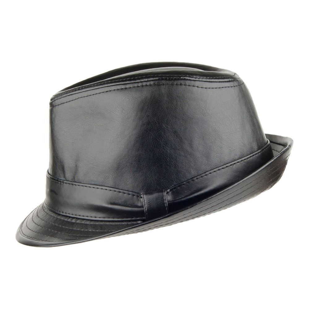 Chapeau Trilby en Simili-Cuir II noir DORFMAN PACIFIC
