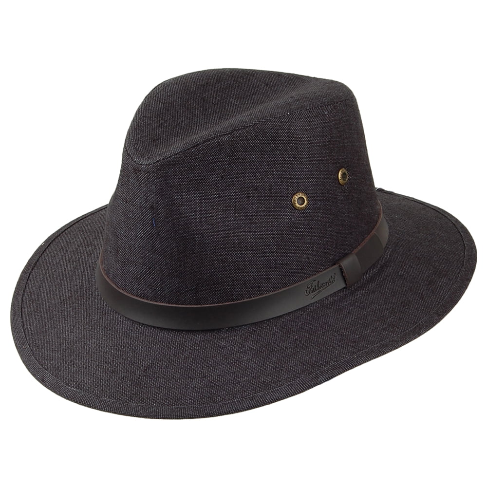 Chapeau Fedora Safari en Lin Irlandais anthracite FAILSWORTH