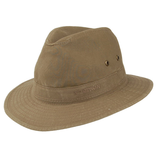 Chapeau Fedora Safari en Coton Bio Déformable khaki STETSON