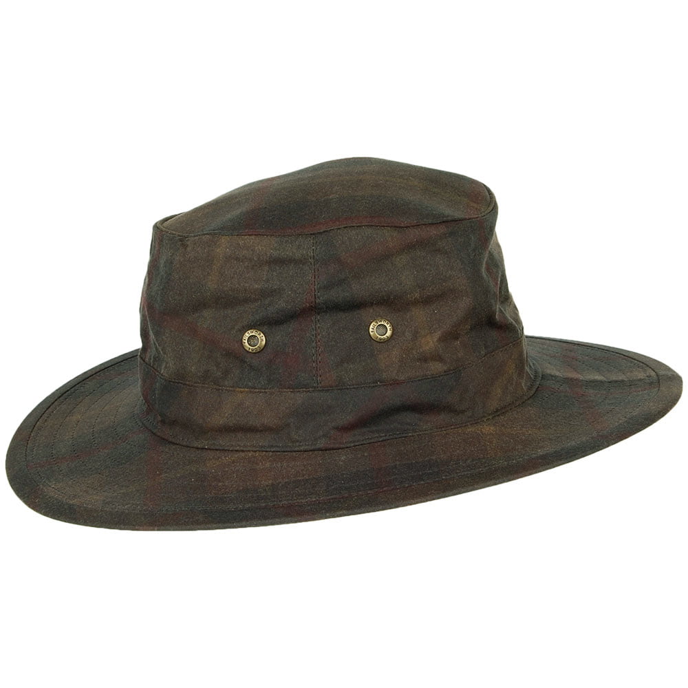 Chapeau Traveller en Coton Ciré à Carreaux marron FAILSWORTH
