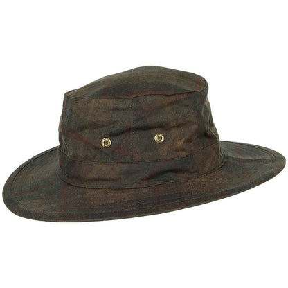 Chapeau Traveller en Coton Ciré à Carreaux marron FAILSWORTH