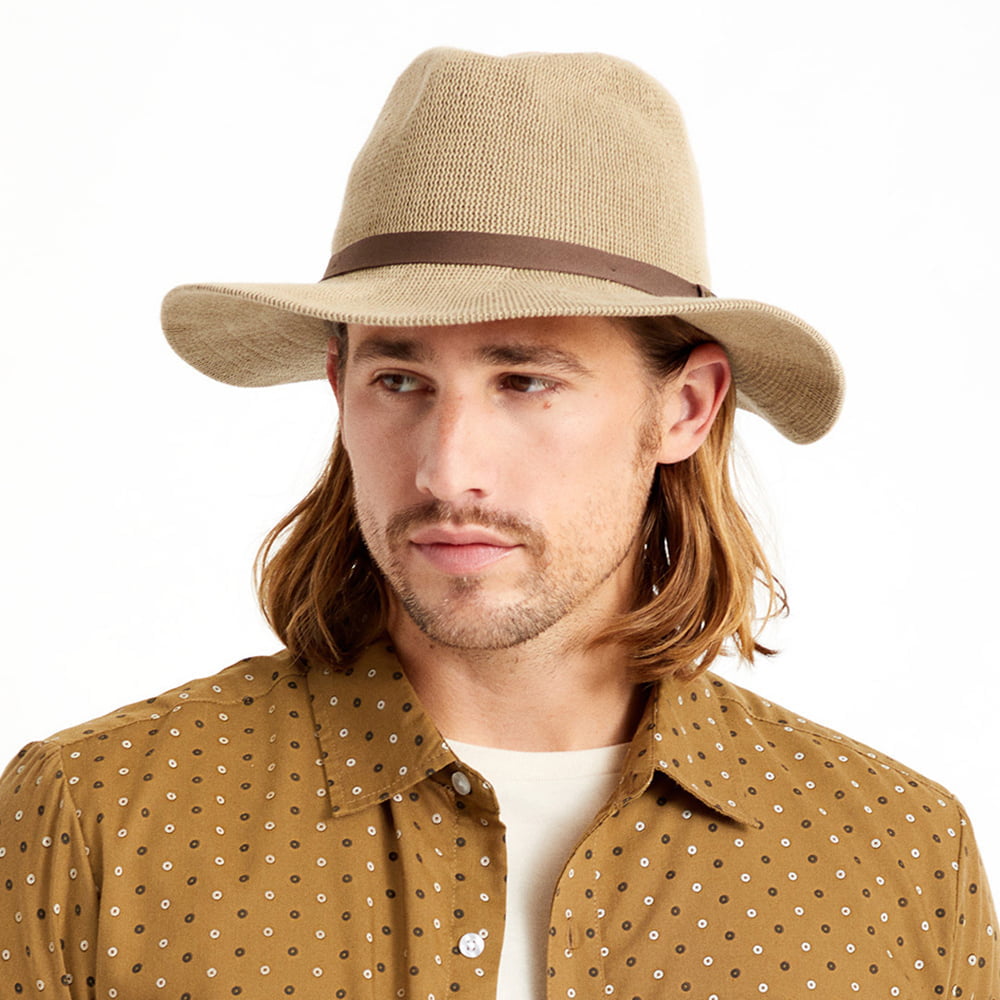 Chapeau Fedora Tricoté Pliable Messer beige sable BRIXTON