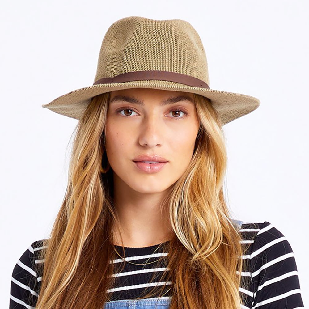 Chapeau Fedora Tricoté Pliable Messer beige sable BRIXTON
