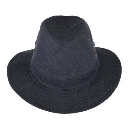 Chapeau Fedora Safari en Coton Bio Déformable bleu marine STETSON